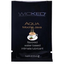 Лубрикант со вкусом кофе мокко WICKED AQUA Mocha Java - 3 мл.